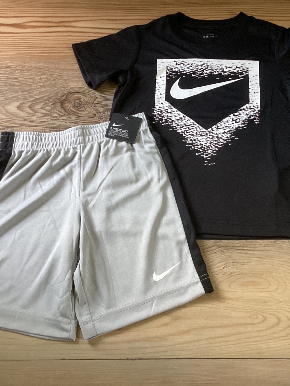 Nike Black Tee with Gray Athletic Shorts Set Size 6(NWT)